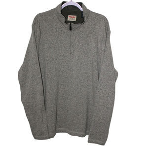 Wrangler Authentics Turtleneck Half Zip up Grey Pullover Sweater XL